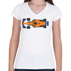 PRINTFASHION F1 McLaren - Női V-nyakú póló - Fehér