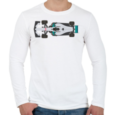 PRINTFASHION F1 Mercedes - Férfi hosszú ujjú póló - Fehér