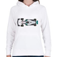 PRINTFASHION F1 Mercedes - Női kapucnis pulóver - Fehér női pulóver, kardigán