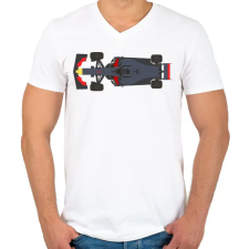 PRINTFASHION F1 Red Bull - Férfi V-nyakú póló - Fehér férfi póló