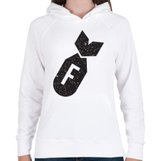 PRINTFASHION F bomb - Női kapucnis pulóver - Fehér