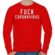 PRINTFASHION F*ck corona  - Férfi pulóver - Piros férfi pulóver, kardigán
