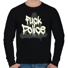 PRINTFASHION F*ck police - Férfi pulóver - Fekete férfi pulóver, kardigán