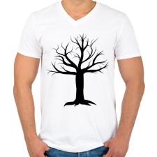 PRINTFASHION Fa - Férfi V-nyakú póló - Fehér férfi póló