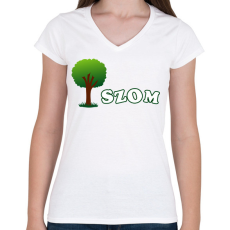 PRINTFASHION FA - Női V-nyakú póló - Fehér