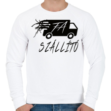 PRINTFASHION FA-SZÁLLÍTÓ BW - Férfi pulóver - Fehér férfi pulóver, kardigán