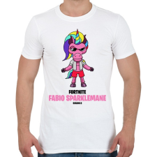 PRINTFASHION Fabio Sparklemane - Fortnite Season 8 - Férfi póló - Fehér férfi póló