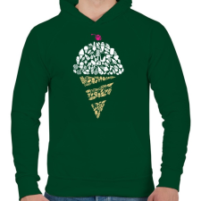 PRINTFASHION Fagyi - Férfi kapucnis pulóver - Sötétzöld férfi pulóver, kardigán