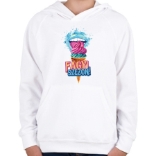 PRINTFASHION Fagyi szezon! - Gyerek kapucnis pulóver - Fehér gyerek pulóver, kardigán