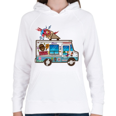 PRINTFASHION Fagyis autó - Női kapucnis pulóver - Fehér