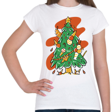 PRINTFASHION Fagyis karácsonyfa - Női póló - Fehér női póló