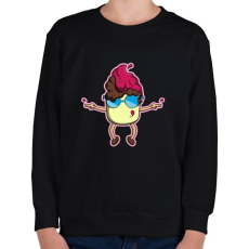 PRINTFASHION fagylalt - Gyerek pulóver - Fekete