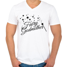 PRINTFASHION Fairy Godmother - Férfi V-nyakú póló - Fehér férfi póló