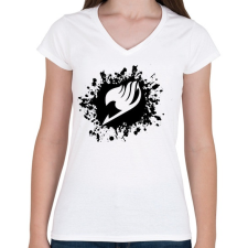 PRINTFASHION Fairy Tail logo - Női V-nyakú póló - Fehér női póló