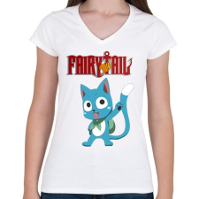 PRINTFASHION Fairy Tail - Női V-nyakú póló - Fehér női póló