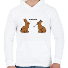 PRINTFASHION Fáj a seggem - Férfi kapucnis pulóver - Fehér