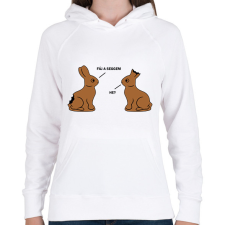 PRINTFASHION Fáj a seggem - Női kapucnis pulóver - Fehér női pulóver, kardigán