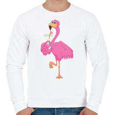 PRINTFASHION falamingo - Férfi pulóver - Fehér férfi pulóver, kardigán