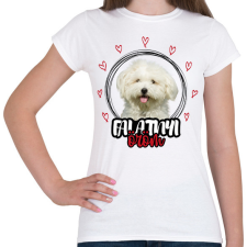 PRINTFASHION Falatnyi öröm - Máltai selyemkutya - Női póló - Fehér női póló