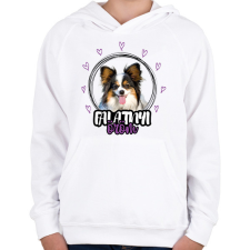 PRINTFASHION Falatnyi öröm - Papillon - Gyerek kapucnis pulóver - Fehér gyerek pulóver, kardigán