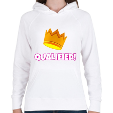 PRINTFASHION Fall Guys: Qualified - Női kapucnis pulóver - Fehér női pulóver, kardigán