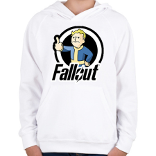 PRINTFASHION Fallout Vault boy - Gyerek kapucnis pulóver - Fehér gyerek pulóver, kardigán