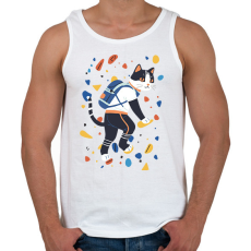 PRINTFASHION Falmászó macska - Férfi atléta - Fehér