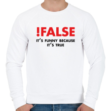 PRINTFASHION !false - programozó vicc - Férfi pulóver - Fehér férfi pulóver, kardigán