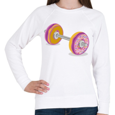 PRINTFASHION Fánk súlyzó - Női pulóver - Fehér női pulóver, kardigán