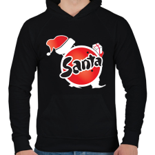 PRINTFASHION fanta santa - Férfi kapucnis pulóver - Fekete férfi pulóver, kardigán