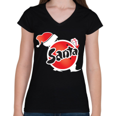 PRINTFASHION fanta santa - Női V-nyakú póló - Fekete