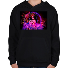 PRINTFASHION fantasy portré - Gyerek kapucnis pulóver - Fekete gyerek pulóver, kardigán