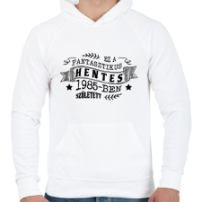 PRINTFASHION Fantasztikus hentes - Évszámmal - Férfi kapucnis pulóver - Fehér férfi pulóver, kardigán