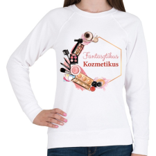 PRINTFASHION Fantasztikus Kozmetikus - Női pulóver - Fehér női pulóver, kardigán