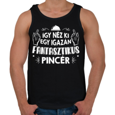 PRINTFASHION Fantasztikus pincér - Férfi atléta - Fekete atléta, trikó