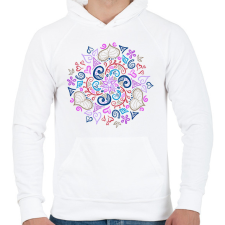 PRINTFASHION Fantázia mandala - Férfi kapucnis pulóver - Fehér férfi pulóver, kardigán