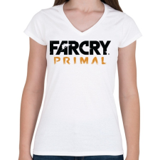 PRINTFASHION Far Cry Primal - Női V-nyakú póló - Fehér női póló