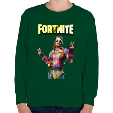 PRINTFASHION Far out man Fortnite - Gyerek pulóver - Sötétzöld gyerek pulóver, kardigán