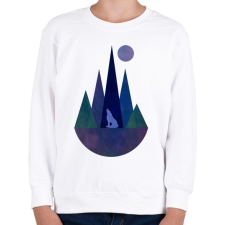 PRINTFASHION Farkas és hegyek 1 - Gyerek pulóver - Fehér gyerek pulóver, kardigán