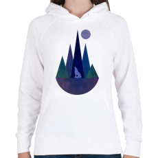 PRINTFASHION Farkas és hegyek 1 - Női kapucnis pulóver - Fehér