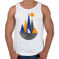 PRINTFASHION Farkas és hegyek 2 - Férfi atléta - Fehér atléta, trikó