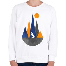 PRINTFASHION Farkas és hegyek 2 - Gyerek pulóver - Fehér
