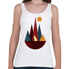 PRINTFASHION Farkas és hegyek 3 - Női atléta - Fehér női trikó