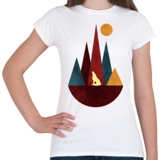 PRINTFASHION Farkas és hegyek 3 - Női póló - Fehér női póló