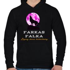 PRINTFASHION farkas falka legénybúcsú különítmény - Férfi kapucnis pulóver - Fekete férfi pulóver, kardigán