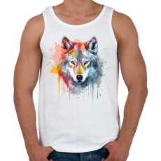 PRINTFASHION Farkas - Férfi atléta - Fehér