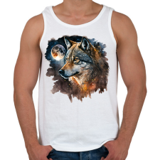 PRINTFASHION farkas - Férfi atléta - Fehér atléta, trikó