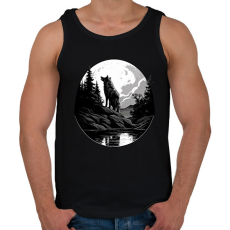 PRINTFASHION farkas - Férfi atléta - Fekete