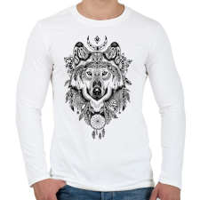 PRINTFASHION Farkas  - Férfi hosszú ujjú póló - Fehér férfi póló