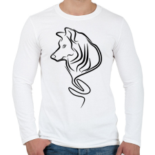 PRINTFASHION Farkas - Férfi hosszú ujjú póló - Fehér férfi póló